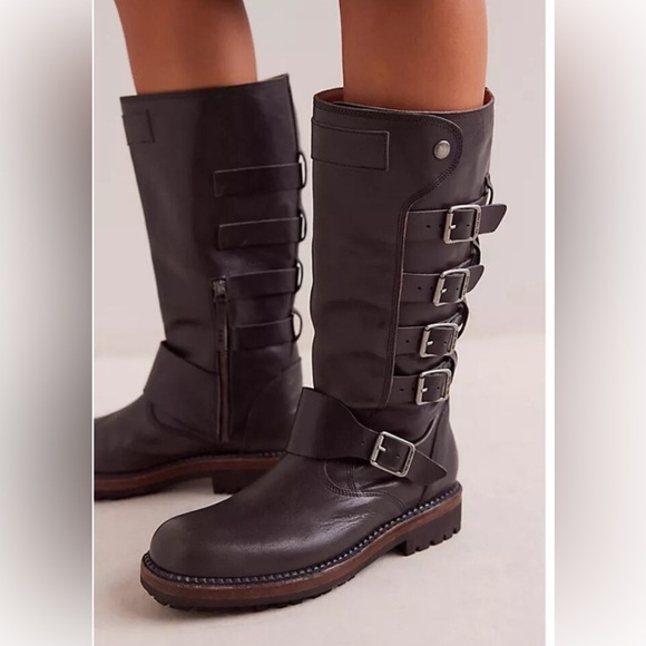 Free People Shoes - We the free Jackson Moto Boots graphite Florence Size 9 NWT NIB